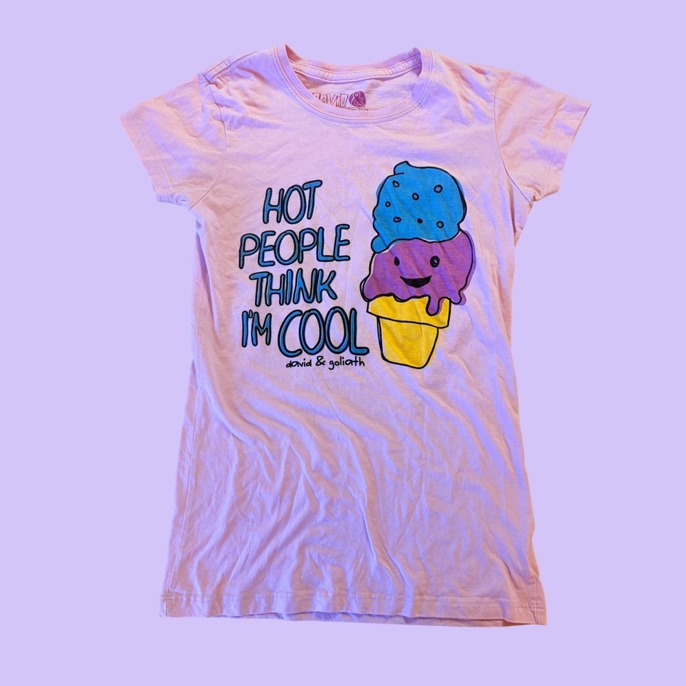 Y2K David & Goliath Hot People Think I'm Cool Scene Graphic T-Shirt #17